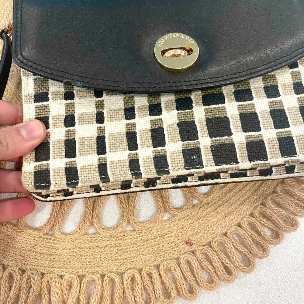 Spartina 449 Simone Phone City Market Crossbody Linen & Leather Bag - Picture 5 of 13